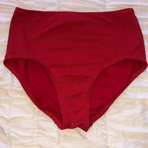 Kona Sol High Waisted Swimsuit Bottoms-Red